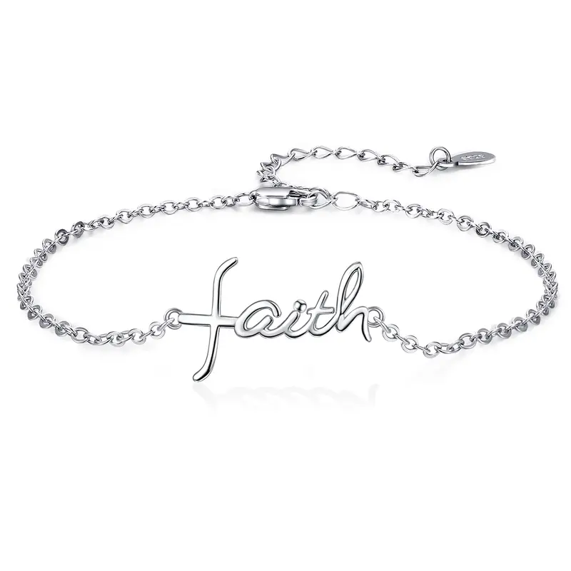 Sterling Silver Cross Knot Charm Bracelet