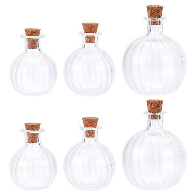 DELORIGIN 3 Pcs Clear Tiny Wishing Chunky Glass Jars