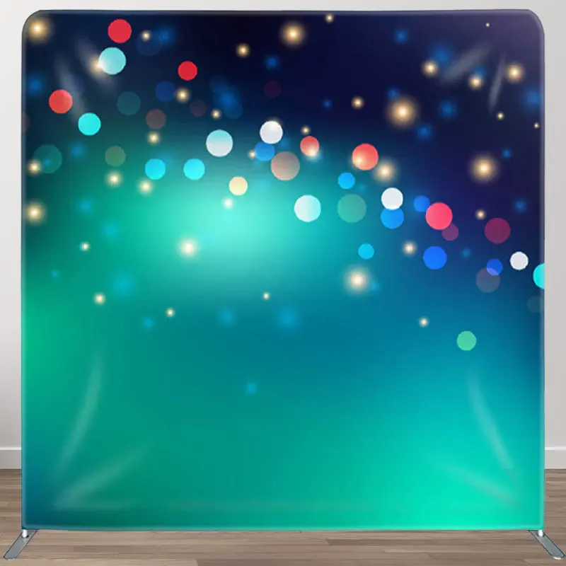 Aperturee Blue Green Gradient Neon Bokeh Backdrop For Party - Aperturee