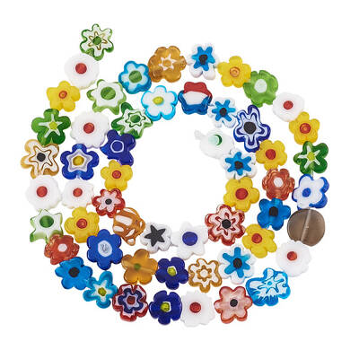 Handmade Millefiori Glass Bead Strands