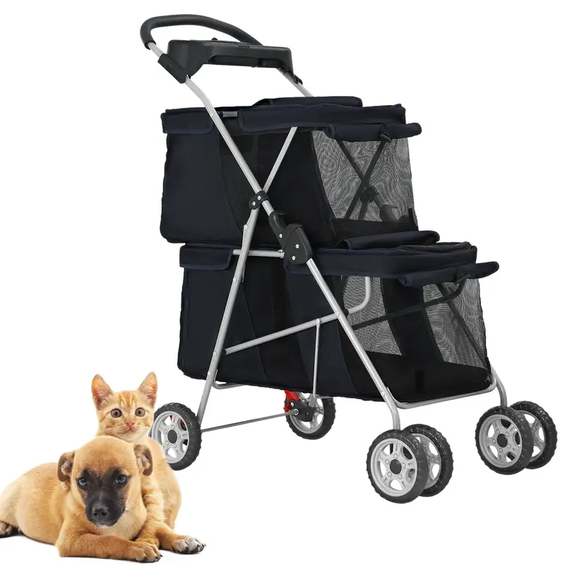 Dog Stroller Pet Stroller for Small and Medium Pets Cat Jogger Waterproof Pet Carriers with Soft Pad Lightweight Foldable Car...