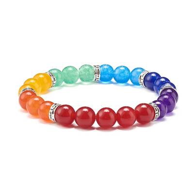 Natural Malaysia Jade(Dyed) Round Beads Stretch Bracelet