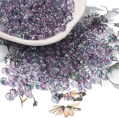 Transparent Colours Glass Round Beads