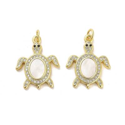 Brass Micro Pave Cubic Zirconia Pendants