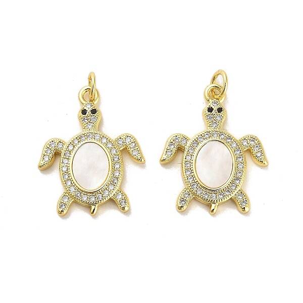 Brass Micro Pave Cubic Zirconia Pendants
