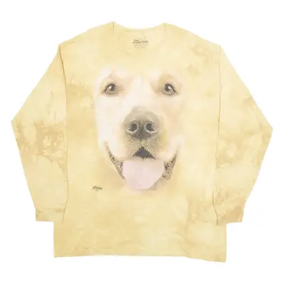 THE MOUNTAIN Dog Mens T-Shirt Brown Long Sleeve XL