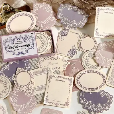 Vintage Pattern Paper, 30pcs/set Mini Colorful Exquisite Creative Notepad, DIY Decals for Water Bottle, Laptop, Phone Case, S...