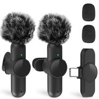 Portable Wireless Lavalier Microphone, 1 Set Professional Wireless Collar Clip Mic for iPhone & Android Phone, Plug-play Lape...