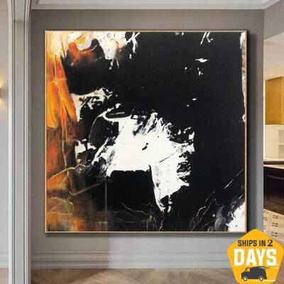 Large Abstract Original Painting Black And White Painting Acrylic Art Abstract Fine Art Paintings On Canvas Wall Art | SPACE ...