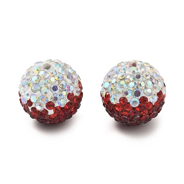 Gradient Color Design Polymer Clay Rhinestone Beads
