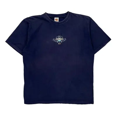Hard Rock Cafe Graphic T-Shirt - XL Navy Cotton