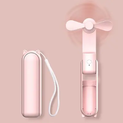 2 in 1 MiniĀ Portable Handheld Fan,Ā USB Rechargeable Personal Foldable Fan for Indoor, Small Pocket Fan Travel Essentials fo...