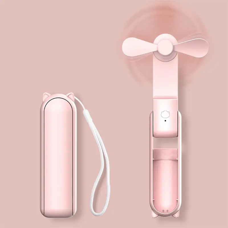 2 in 1 Mini Portable Handheld Fan, USB Rechargeable Personal Foldable Fan for Indoor, Small Pocket Fan Travel Essentials fo...
