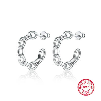 Anti-Tarnish Rhodium Plated 925 Sterling Silver Ring Stud Earrings