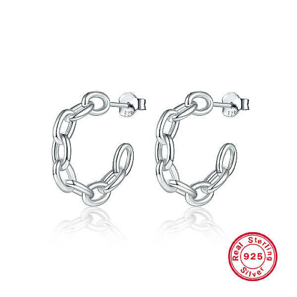 Anti-Tarnish Rhodium Plated 925 Sterling Silver Ring Stud Earrings