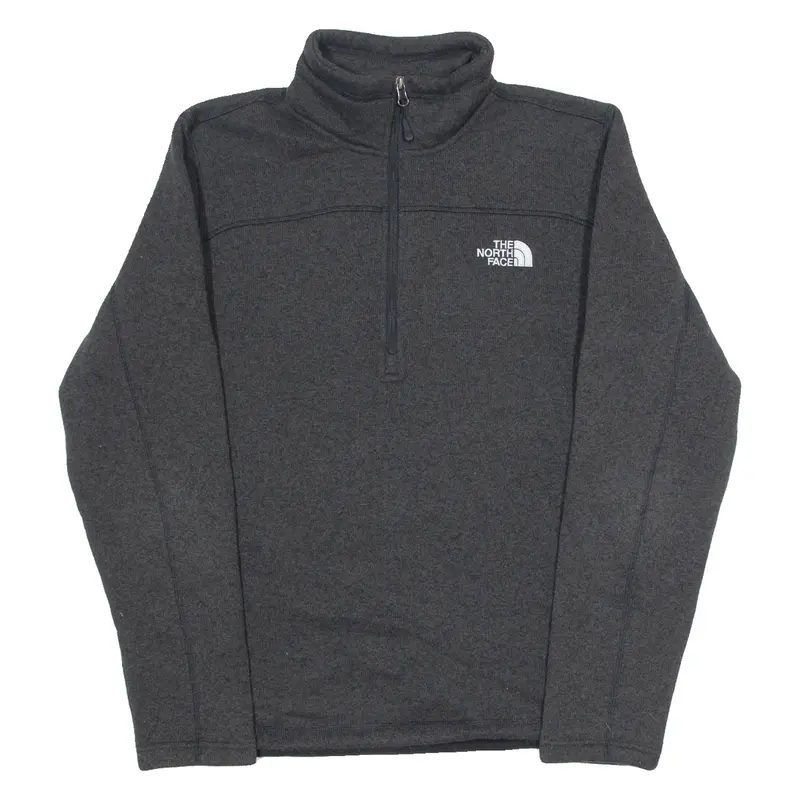 THE North FACE Mens Fleece Grey 1/4 Zip Tight Knit M
