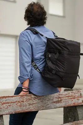 Sports Vegan Backpack black - Made with ocean plastic