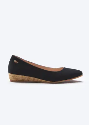 Rubina Canvas Espadrille Flats | Color: Navy Blue | Size: 5.5-6