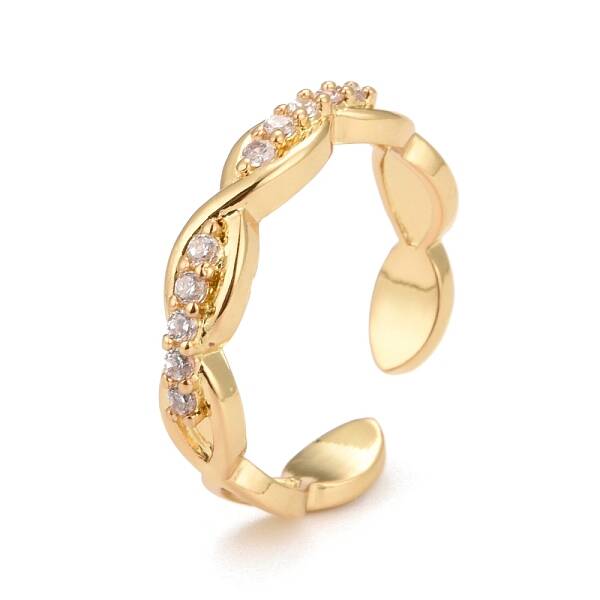 Clear Cubic Zirconia Horse Eye Cuff Rings