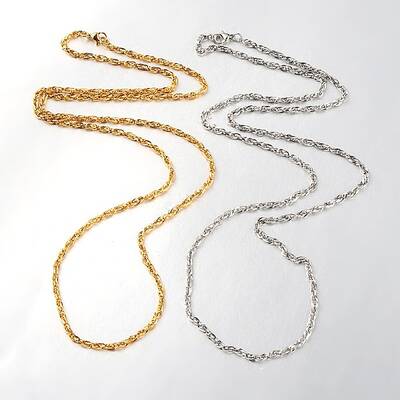 Boy's 304 Stainless Steel Long Double Link Chain Necklaces