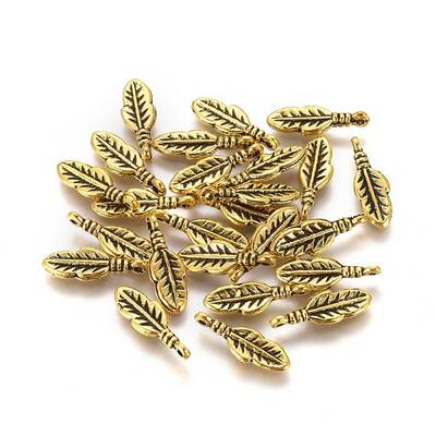 Tibetan Style Alloy Feather Pendants