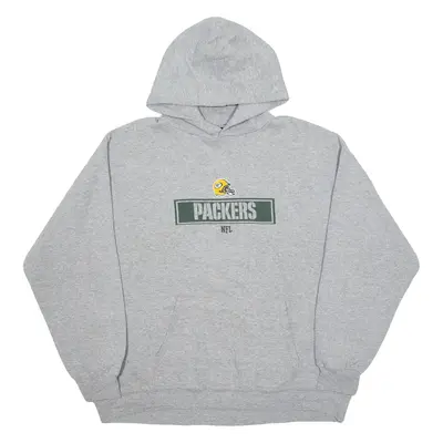 NFL Green Bay Packers Mens Grey Hoodie L