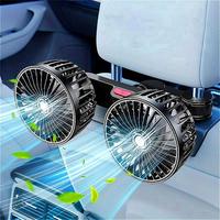 Adjustable Car Backseat Fan, Summer Essential Double-head Electric Fan with Seat Clip, Strong Wind Rear Seat Back 360 Degrees...