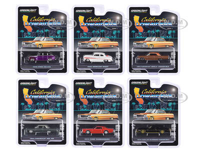 California Lowriders Set of 6 pieces Series 6 1/64 Diecast Model Cars by Greenlight