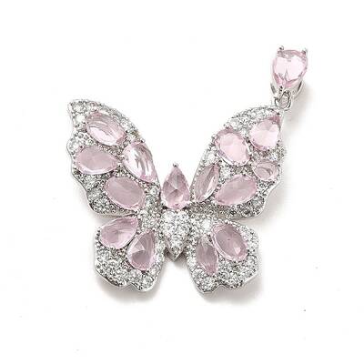 Brass Micro Pave Clear Cubic Zirconia Pendants
