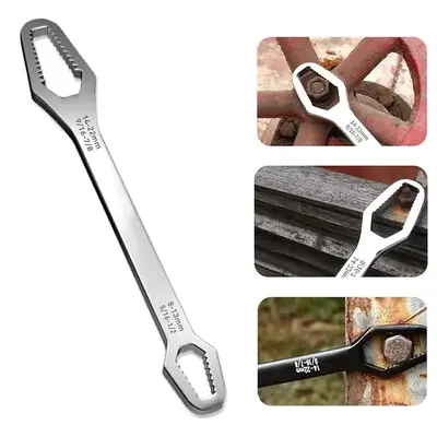 Double-head Torx Spanner,Universal Car Torx Wrench,8-22mm Self-tightening Wrench,Non-Slip Multi-function Wrench for Most Nut...
