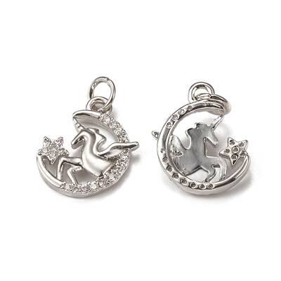 Brass Micro Pave Cubic Zirconia Pendants
