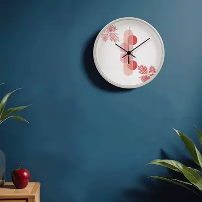 Serene Geometry - Abstract Botanical Wall Clock