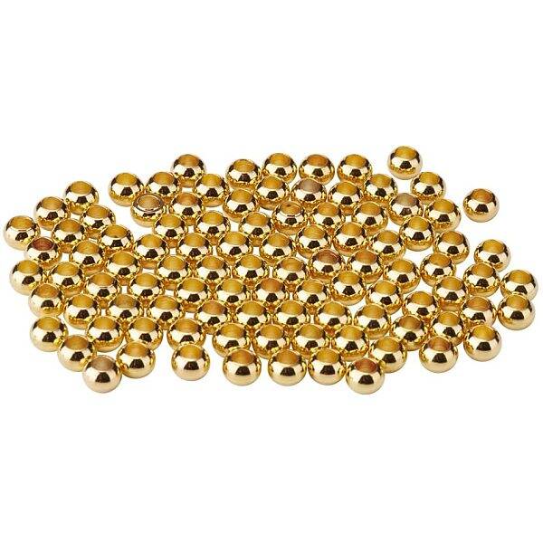 About 100 Pcs 6mm Gold Brass Flat Round Spacer Beads for Jewelery Making
