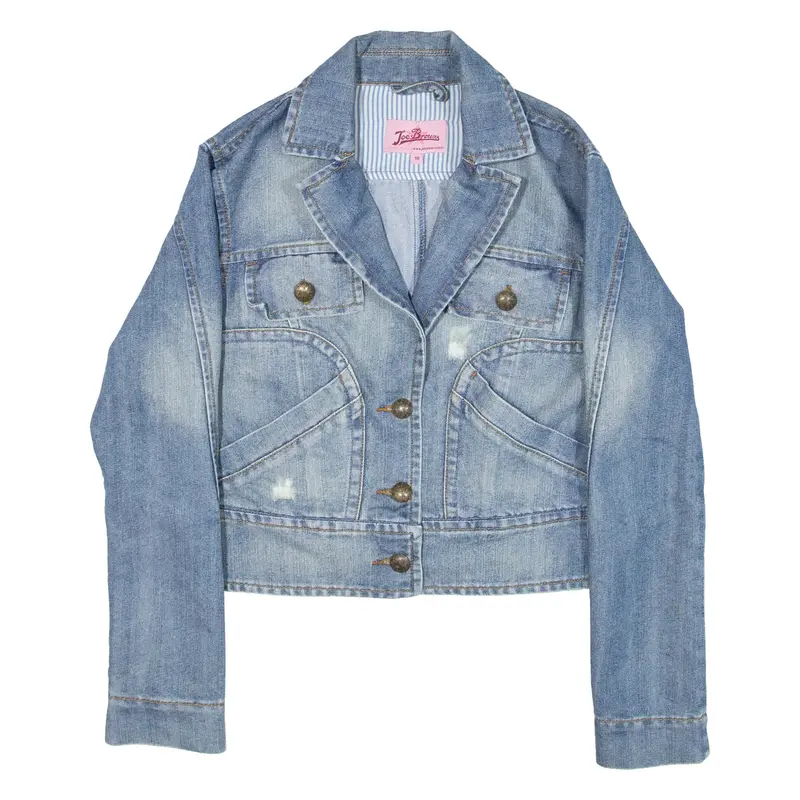 JOE BROWNS Cropped Distressed Womens Denim Jacket Blue S