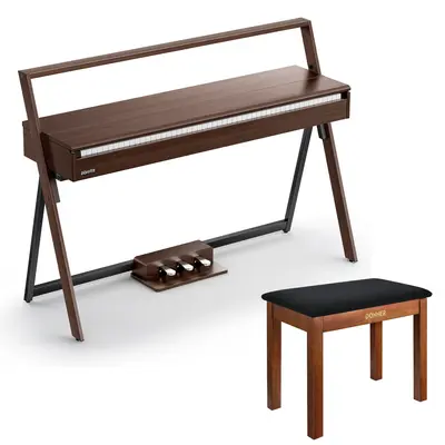 Donner OURA™ R300 Home Digital Piano - Walnut / Piano+Beige/Brown Bench