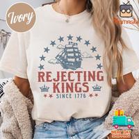 Rejecting Kings Since 1776 No Kings in America Shirt, Rejecting Kings T-Shirt, Anti Trump Shirt, Democracy Patriotic Women Sh...