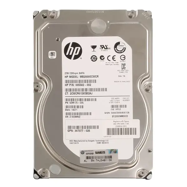 695502-002 HP 2TB 3Gb/s SATA 7200 3.5-Inch Hard Drive