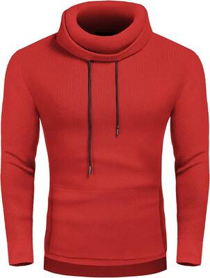 Knitted Pullover Turtleneck Sweater (US Only), Wine Red / M