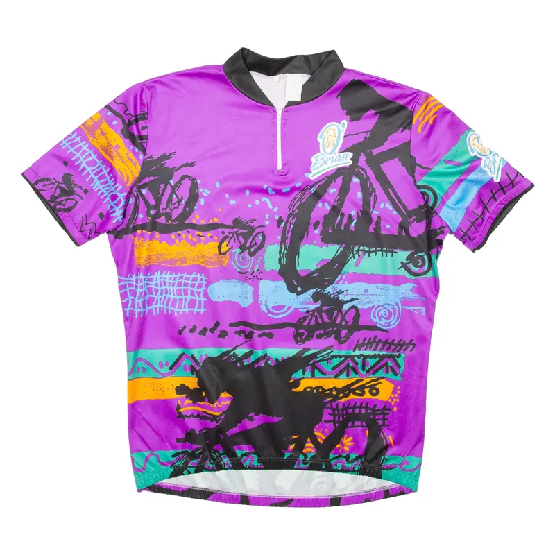 O'BRIAN Cycling Mens T-Shirt Purple 1/4 Zip XL