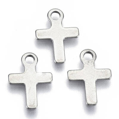 Non-Tarnish 201 Stainless Steel Tiny Cross Charms