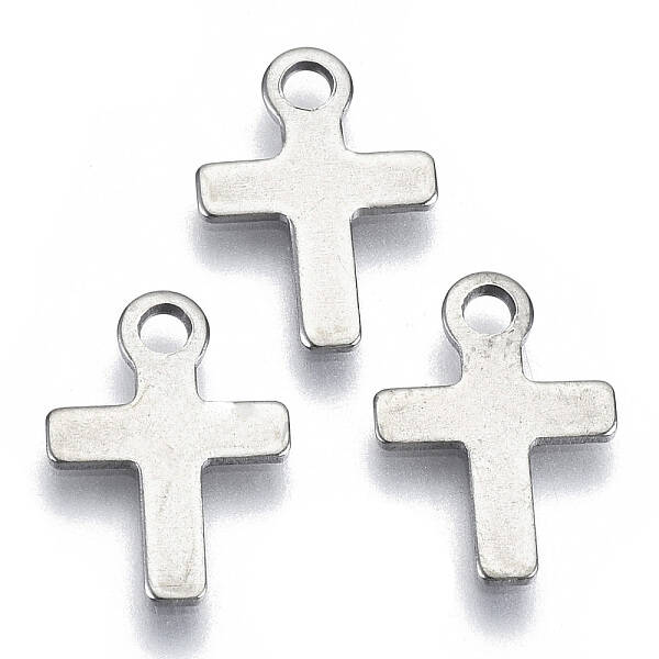 Non-Tarnish 201 Stainless Steel Tiny Cross Charms
