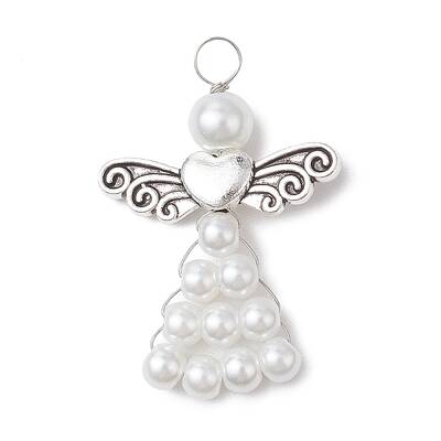 Pearlized Glass Pearl Bead Pendants
