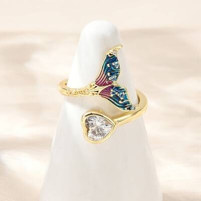 Brass Pave Clear Cubic Zirconia Cuff Rings