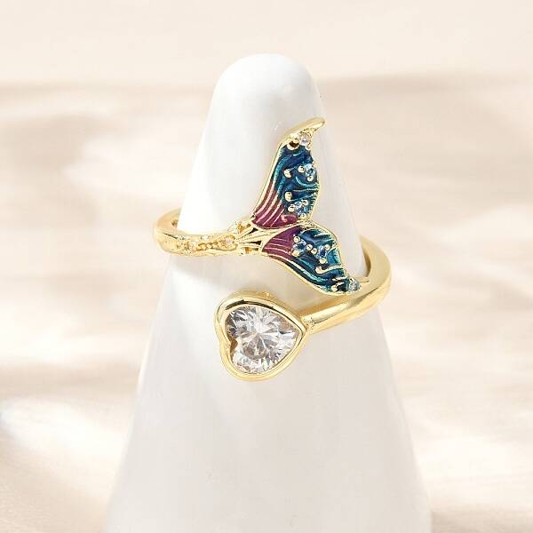 Brass Pave Clear Cubic Zirconia Cuff Rings