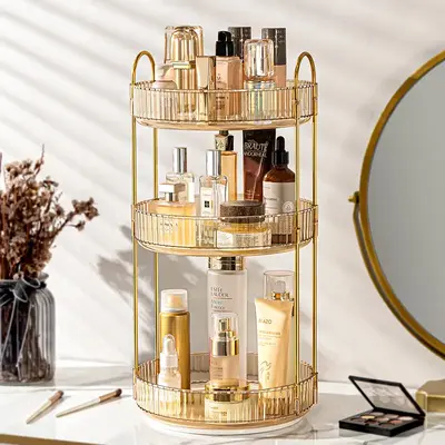 360 Rotating Makeup Organizer, High-Capacity Skincare Clear Storage, Perfume Organizers, Spinning Cosmetic Dresser Organizer,...