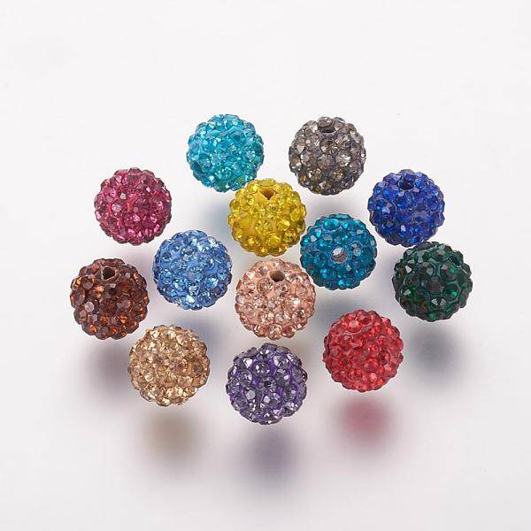 Polymer Clay Rhinestone Beads