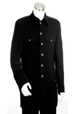 Canto Men's Embroidered Velvet 2 Piece Suit Jacket & Straight Leg Pant