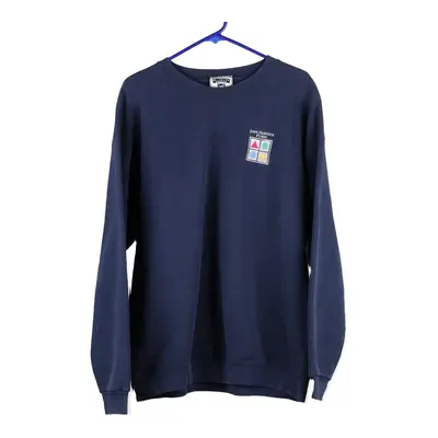 Lee Embroidered Sweatshirt - Large Blue Cotton