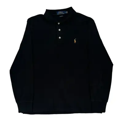 Polo By Ralph Lauren Long Sleeve Polo Shirt - Medium Black Cotton