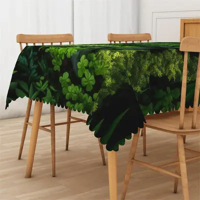 Dark Green Dense Leaves Spring Rectangle Tablecloth - Aperturee
